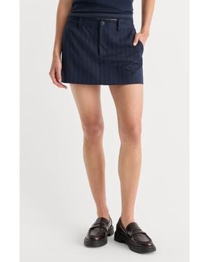 GOOD AMERICAN The Trouser Pinstripe Miniskirt - Blue