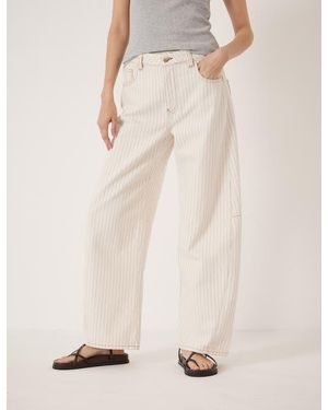 Hush Bree Stripe Horseshoe Barrel Leg Jeans - Natural