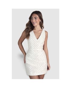 Coast Sleeveless Embellished Mini Dress - White