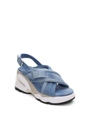 Ash Delia Slingback Denim Wedge Sandal - Blue