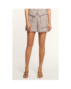 Cinq À Sept Allen Wildflower Fringe Trim Tweed Shorts - Multicolor