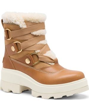 Sorel Joan Frwd Cozy Genuine Shearling Trim Waterproof Boot - Brown