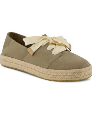 TOMS Carolina Lace-Up Platform Espadrille Sneaker - Metallic