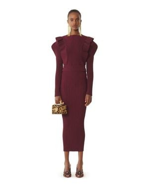 Lanvin Viscose Bib Sweater - Red