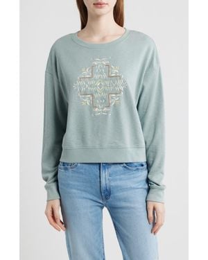 Pendleton Embroidered Cotton Sweatshirt - Blue