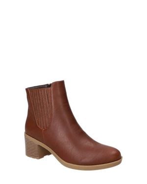 Easy Street Tulsa Faux Leather Bootie - Brown