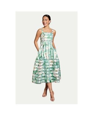 Coast Burnout Organza Midi Dress - Green