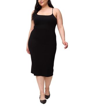 The Standard Stitch The Spaghetti Strap Midi Dress - Black