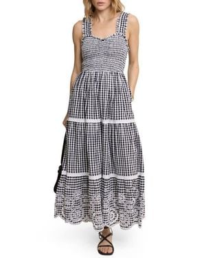 Nobody's Child Darla Check Lace Sleeveless Maxi Dress - White