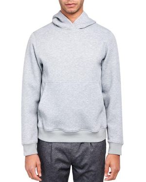 Brooklyn Brigade Slim Fit Solid Quilted Knit Hoodie - Gray