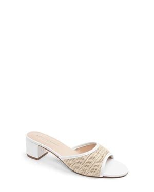 Patricia Green Sienna Raffia Slide Sandal - White