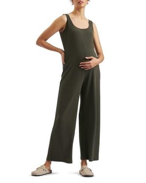 Ripe Maternity Bobby Rib Jumpsuit - Green