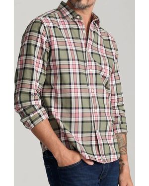 UNTUCKit Larsen Regular Fit Cotton Flannel Button-Up Shirt - White