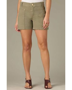 Wit & Wisdom V-Yoke High Waist Twill Shorts - Green