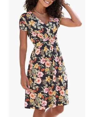Lascana Floral Short Sleeve Dress - Multicolor