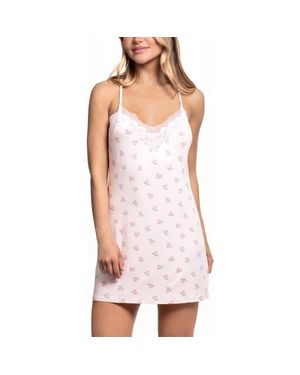 In Bloom Sevilla Lace Trim Print Chemise (Nordstrom Exclusive) - Pink
