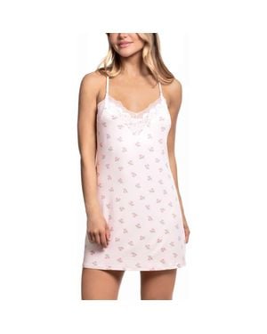 In Bloom Sevilla Lace Trim Print Chemise (Nordstrom Exclusive) - Pink