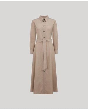 Really Wild Clothing Diane Wool Shirt Dress - Natural