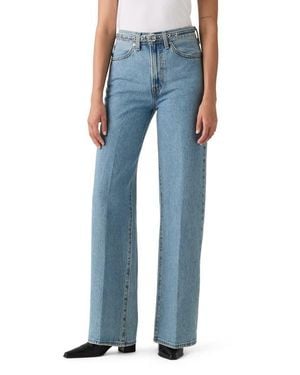 Levi's Ribcage Belted High Waist Wide Leg Jeans - Blue