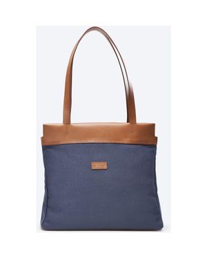 VISCATA Tropez Canvas Shoulder Handbag - Blue