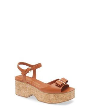 Ferragamo Selna Platform Sandal - Brown