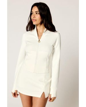 Goldie Byrd Luxe Zip Up Jacket - White