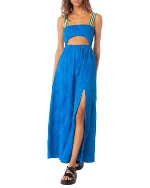 Maaji Poet Cutout Embroidered Cover-Up Dress - Blue
