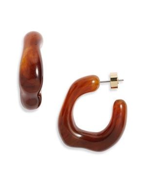 Nordstrom Resin Curved Hoop Earrings - Brown
