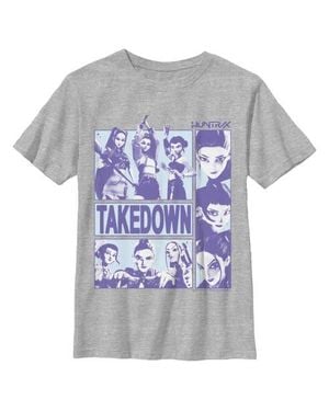 K-Pop Demon Hunters Boy's Takedown Huntrix Logo Graphic T-Shirt - Blue