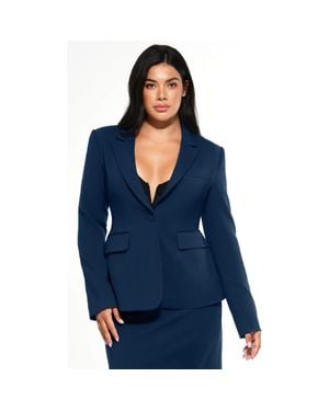 Popilush Shape-Sculpting Fitted Jacket - Blue