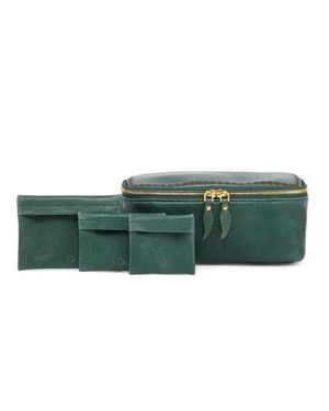 Old Trend Celosia Genuine Leather Rectangular Jewelry Case - Green