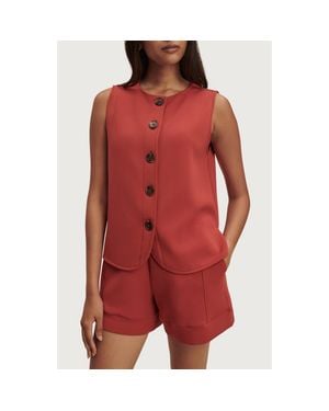 Varley Josie Button Through Tank - Red