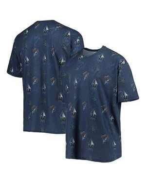 Boxercraft Sugar Land Space Cowboys Allover Print Crafted T-Shirt - Blue