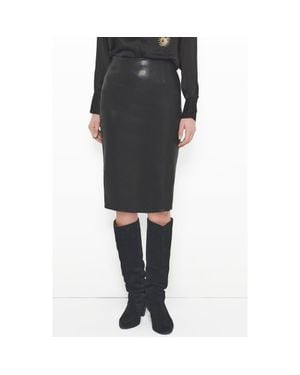 AS by DF Claude Stretch Leather Skirt - Black