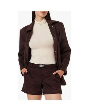 Habitual Faux Suede Micro Mini Shorts - Brown