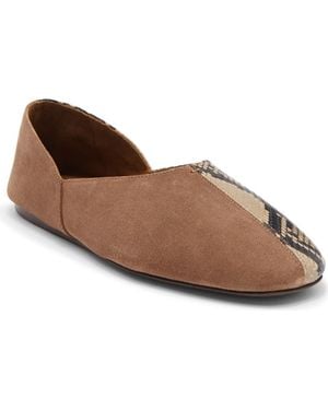 KHAITE Jane Snakeskin Embossed Ballet Flat - Brown
