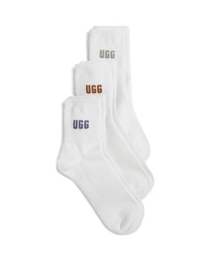 UGG Quinlin Logo Quarter Socks 3-Pack - White