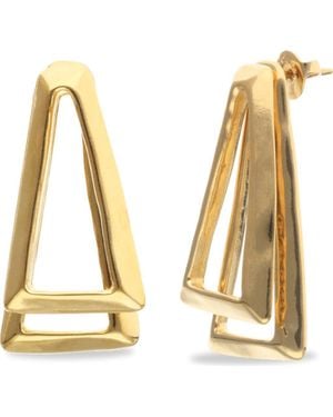 Uno De 50 Tone Open Triangle Stud Earrings - Metallic