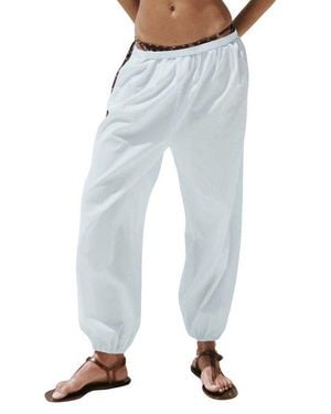 Mango Cotton Balloon Pants - Blue