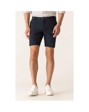 Dek Oasis Seersucker Bermuda Shorts - Blue
