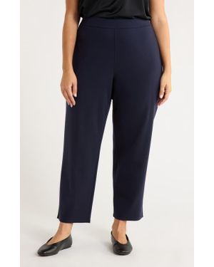 Eileen Fisher Double Knit Ankle Straight Leg Pants - Blue