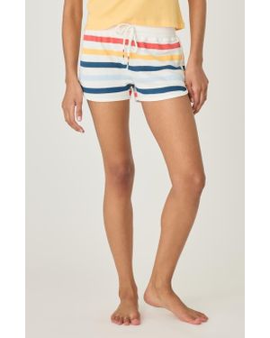 Pj Salvage Maritime Stripe Pajama Shorts - Blue