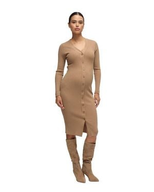 Ingrid & Isabel The Close Knit Midi Maternity Sweater Dress - Natural