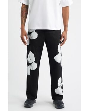 Saint Studio Flower Napoli Cotton Twill Pants - Black