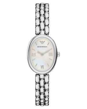 Emporio Armani Small Sinfonia Mother-Of-Pearl Bracelet Watch, 22Mm X 28.2Mm - Metallic