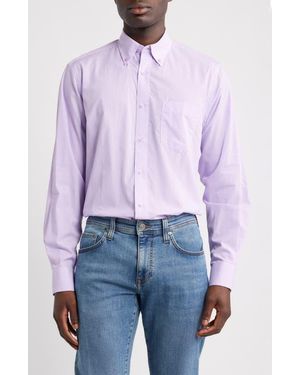 Roffe Accessories Eagle Regular Fit Stripe Cotton Button-Down Oxford Shirt - Blue
