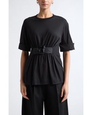 Simone Rocha Gathered Rose T-Shirt - Black