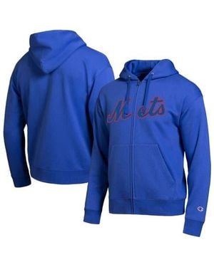 Champion New York Mets All-Star Wordmark Full-Zip Hoodie - Blue