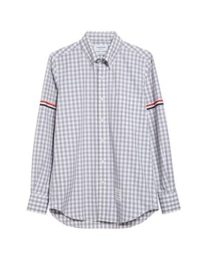 Thom Browne Armband Stripe Cotton Button Down Shirt - Multicolor