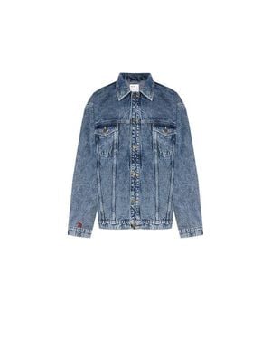 Pcfg Pure Cotton Free Heaven Denim Jacket With Washed Effect - Blue